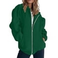 thumbnail image 2 of IMENGL Sweatshirt jacket long sleeve solid color, Green M, Size M-3XL, 2 of 8