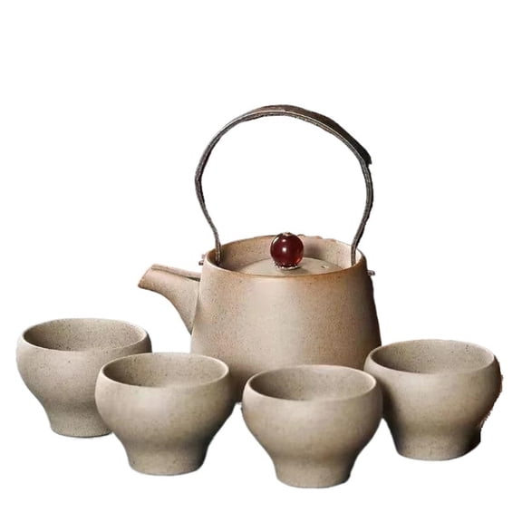 Rough Pottery Kung Fu Tea Set Green Teapot And Cup Set Ceramic Tea Set Teapot And Teacups Gaiwan Teacups Sets Complete