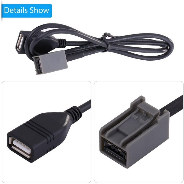 Car USB AUX Cable Wire Adapter Audio Media Music Interface For Mitsubishi  Outlander ASX 2009 onwards Auto AUX