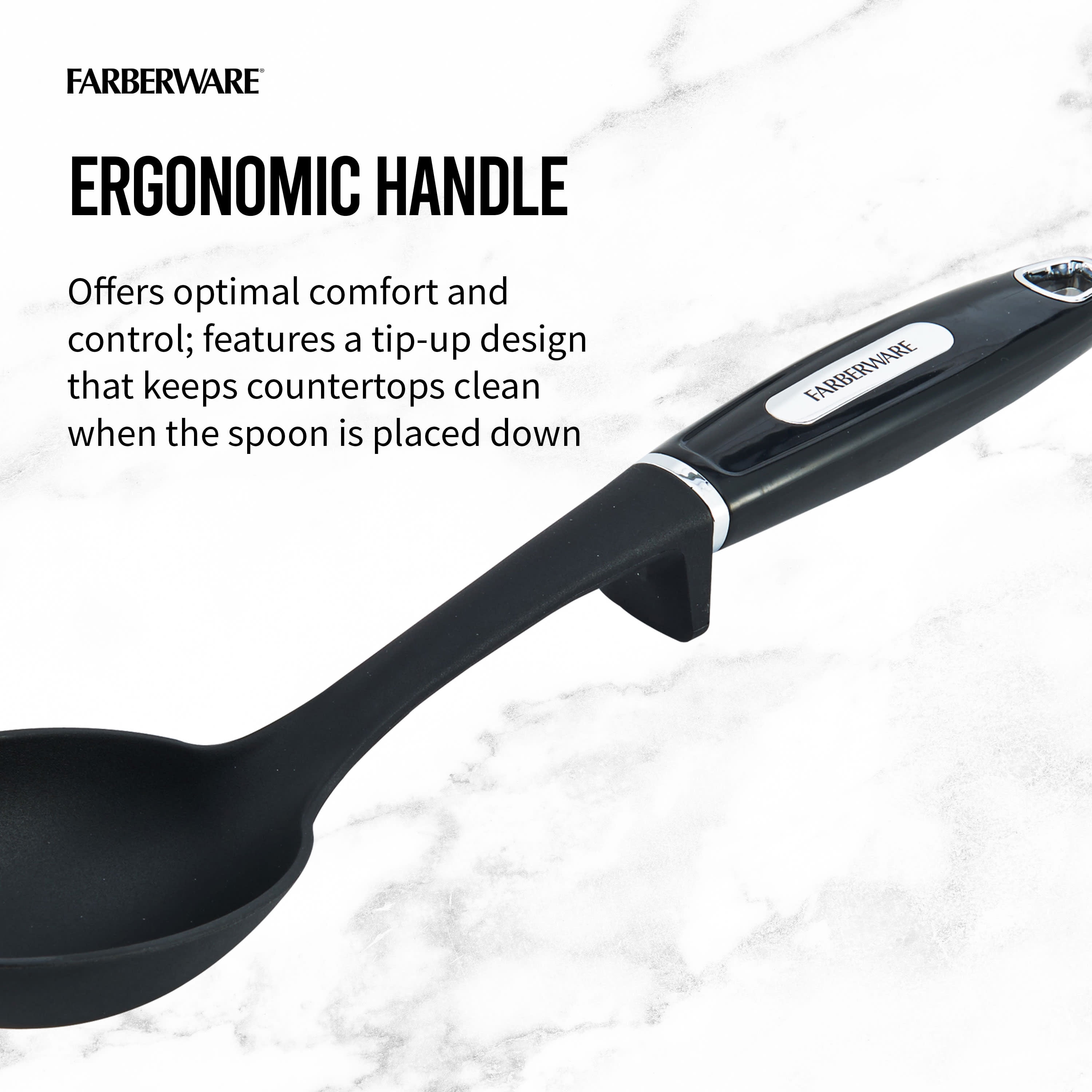 (2 pack) Farberware Professional Nylon Basting Spoon in Black