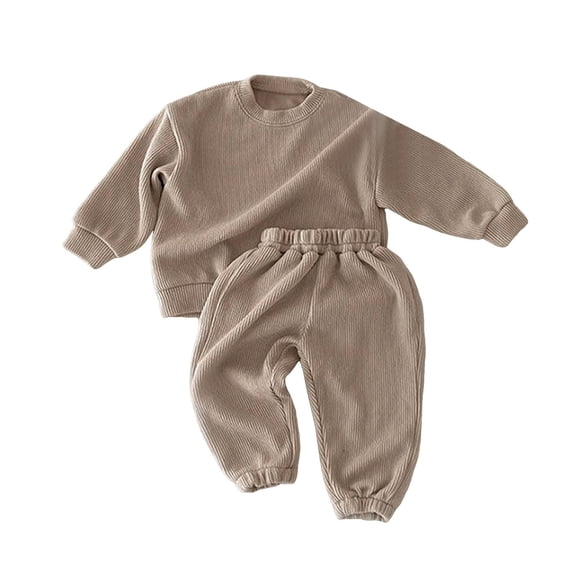 gibobby 3M-5Y Kids Boys Girls Toddler Solid Cotton Daily Pajamas Pyjamas Sleepwear Set Basic