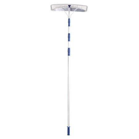 - Telescoping Snow Shovel Roof Rake in Black and Silver