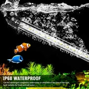 LED aquarium light, submersible aquarium lamp with automatic on/off timer, color-changing blue and white LED lighting for 30-50 cm fish aquarium
