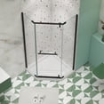 thumbnail image 3 of BARONAGE 34.75" W x 72" H Frameless Pivot Tub Door , 1/4" (6mm) Tempered Glass, Neo-Angle Pivot Shower Enclosure Water Repellent  Shower Door，Matte Black, 3 of 13