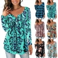 thumbnail image 5 of Fashion Print Tops And Blouses Women Sexy V-Neck Long Sleeve Ladies Top Loose and Comfortable Casual Roupas Feminina Clothes, 5 of 6