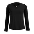 thumbnail image 5 of Long Sleeve Tee Shirts for Women! Comdrip Women's Long Sleeve Crew Neck Cotton T Shirt Classic Fit Shirt Soft Breathable Casual Tee Basic Tops Women Long Sleeve T Shirts Black L, 5 of 10