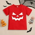 thumbnail image 2 of Tisuna Halloween Tops For Little Girls Boys Cartoon Print Short Sleeve Crew Neck Shirts Cute Fashion Kids Outdoor Wear Red Size 8-9 Years, 2 of 4