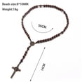 thumbnail image 6 of HOOUN Saint Benedict Wood Beads Rosary Crucifix Cross Necklace Catholic Jewelry-Carved Rose Beads, 6 of 6