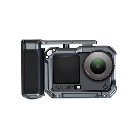 Street Photography Handle Grip Kit with Aluminum Frame Cage For DJI Osmo Action 6 Camera, Street Grip Vlog Holder Combo Rabbit Cage Camera Accessories