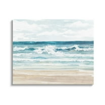 Stupell Industries On The Shore Beach Waves Landscape Painting Gallery Wrapped Canvas Art Print Wall Art, 30 x 24