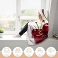 thumbnail image 6 of Cloak Hooded Blanket Chilean Cherries Printed Wearable Hoodie Blanket for Travel Office Sofa, 6 of 6