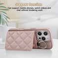 thumbnail image 2 of Crossbody Wallet Case for iPhone 15 Plus with Make-up Mirror, PU Leather Lanyard Purse Magnetic Clasp Card Holder, Flip Kickstand Shockproof Phone Cover for iPhone 15 Plus, Purple, 2 of 6