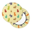 thumbnail image 2 of KLL Colorful Rabbit Round Bar Chair Cushion Cover 14 inch ,Bar Stool Protector with Elastic, Soft Washable, 2 of 6