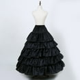 thumbnail image 3 of GENEMA Petticoat Crinoline Slips Wedding Accessories Black Hoop Skirt with Ruffles 50s Vintage Under Skirt for Women Girls, 3 of 11