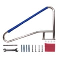 thumbnail image 1 of QinaQin Barandal para alberca de 54 x 36 pulgadas, acero inoxidable con cubierta azul antiderrapante y accesorios de montaje incluidos, 1 of 7