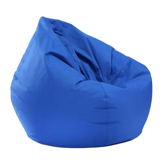 PEEIUO Small Lazy Sofas Cover Chairs Without Filler Linen Cloth Seat Bean Bag Pouf Puff Couch Tatami Living Room Beanbags(Blue,70 X 80Cm)