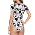 thumbnail image 4 of Balery Cute Animal with Cow Women's Short Sleevee Crew Neck Bodysuit Tops Short Sleeve Tops Basic-Medium, 4 of 9