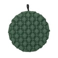 thumbnail image 2 of Cojín de asiento inflable portátil impermeable con bolsa de almacenamiento, tapete redondo, asiento plegable para avión, camping, viajes, oficina, verde oscuro, 2 of 10