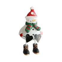 Festival Party Supplies,Resin Iron Christmas Desktop Decorations Santa Reindeer for Indoor Holiday Display Dangling Santa Ornament