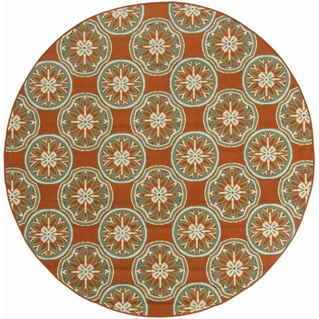 Oriental Weavers Montego 7'10" Tapis Rond Tissé à la Machine en Orange