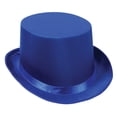 thumbnail image 2 of Beistle Pack of 6 Blue Satin Sleek Costume Top Hat - Adult One Size, 2 of 2