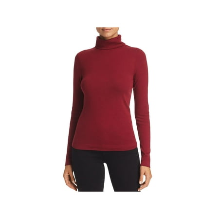 Three Dots Womens Cotton Solid Turtleneck Top