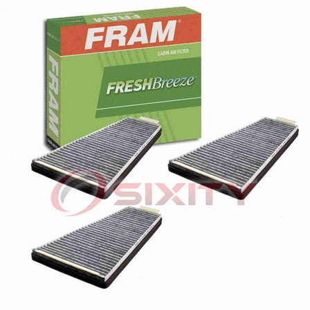 3 pc FRAM CF8109A Fresh Breeze Cabin Air Filters for 041-0867 68091827AA FCAF7712 K68091826AA LF723 HVAC Heating Ventilation Air Conditioning Vent Filters Fits select: 1996-2007 FORD TAURUS