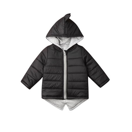 

Toddler Kids Baby Boy Girl Winter Coat Dinosaur Printed Long Sleeve Hooded Outerwear Waistcoat Jacket with Zipper