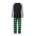 thumbnail image 3 of Sunloudy Parents Child Matching Pajamas Set, Long Sleeve Round Neck Tops Plaid Pants Buttoned Crotch Rompers Fall Sleepwear, 3 of 7