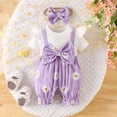 thumbnail image 2 of Kogui Jumpsuit for Kids Girls Sling Jumpsuits Rompers Sleeveless Casual Overall 0 3 6 9 12 18 24 Months (Purple,6-9 Months), 2 of 9