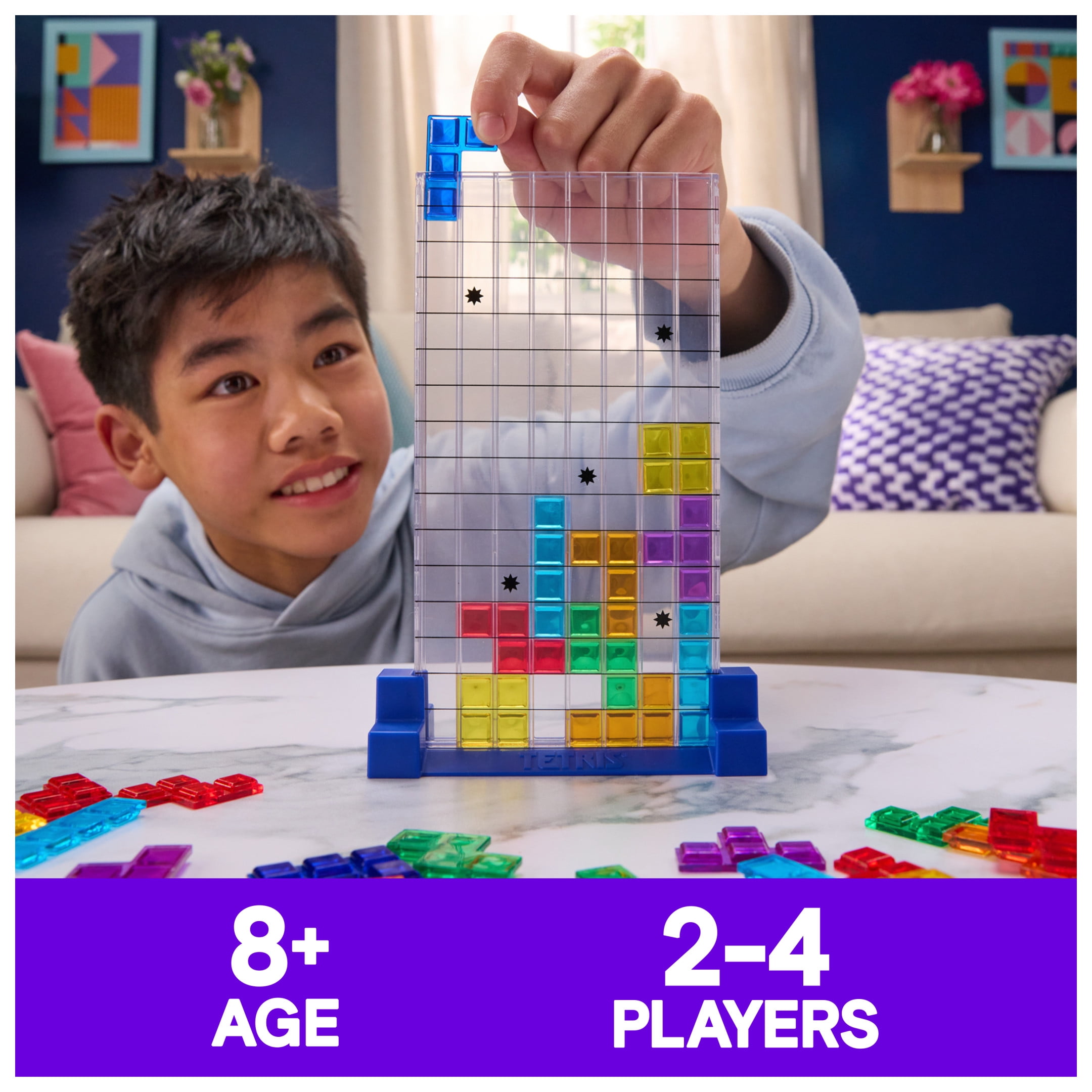 Spin Master Games, Tetris: The Board Game, Multiplayer Head-to-Head Challenge, 2-4 Players, for Ages 8 and up