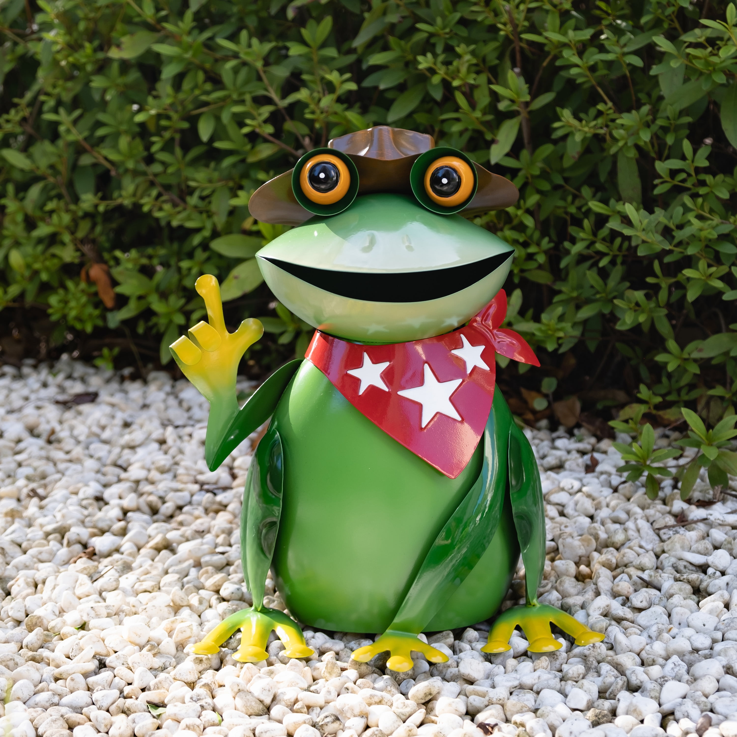 Mainstays Cowboy Frog Iron Garden Statue, Weather-Resistant Outdoor Décor