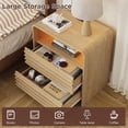 thumbnail image 5 of Vabches 25" H Nightstands with LED Night, Fluted Nightstands with Charging Station and Storage Shelves, End Table Bed Side Table for Bedroom Enrtyway Livingroom, 5 of 8