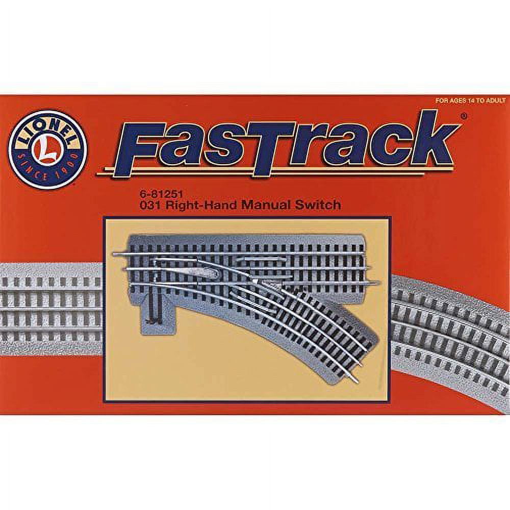 Lionel 6-81251 O Fastrack O31 Manual Right Hand Switch Lionel 6-81251 O Gauge O-31 Right Hand Manual FasTrack Switch