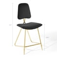 thumbnail image 6 of Counter Stool Chair, Set of 2, Velvet, Metal Steel, Black, Modern Contemporary Urban Design, Bar Pub Cafe Bistro Hotel Restaurant Hospitality, 6 of 10