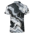 thumbnail image 5 of Marble Texture Men Zipper T-shirt Summer Casual Short Sleeve T-shirt Top, 5 of 7