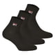thumbnail image 1 of FILA Calcetines de Cuarto de Milla Unisex, 3 pares - Calcetines cortos, Sport, Logotipo Cintura, uni, 35-46 Negro EU 43-46, 1 of 3
