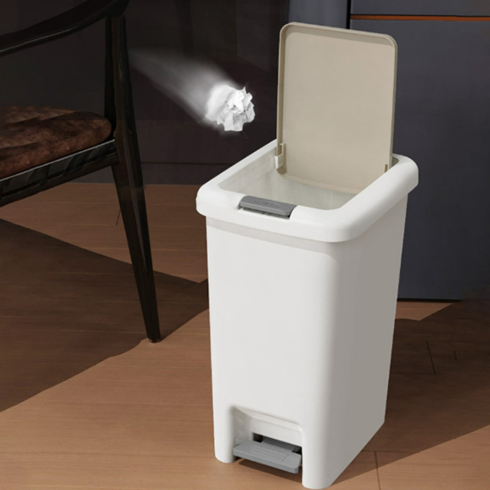 hzomhy Foot Pedal Trash Can With Lid 30X24X18Cm 11.8X9.4X7In Thickened Plastic Kitchen Bathroom Waste Bin Odor Proof Step On Garbage Container Multicolor Multicolor