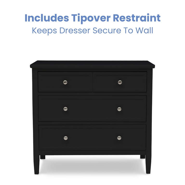 childrens black dresser Delta Children Epic 3 Drawer Dresser with Interlocking Drawers, Black Ebony