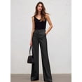 thumbnail image 6 of Women Wide Leg Pants Summer High Waisted Business Casual Work Dress Pants Trousers Slacks Black S, 6 of 9