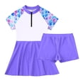 thumbnail image 3 of Alvivi Kids Girls 2 Piece Swimsuit Set Sun Protection Rashguard Shirts Skirts Bathing Suit Swimwear Blue Fish Scales 14, 3 of 7