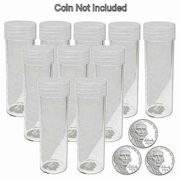 Round Nickel Coin Tubes Storage 21mm by BCW 10 pack