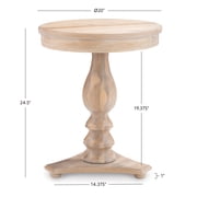 Powell Stanton Pedestal Accent Side Table, Natural