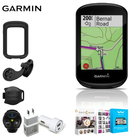 Garmin Edge 530 Cycling Computer with Mountain Bike Bundle + 6 month Subscription to Altair Weyv, Yoga Vibes, and Daily Burn, 2 Port USB Car Adapter & USB Adapter for (Best Garmin For Mountain Biking)