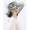 thumbnail image 2 of Organza Church Hats for Women,Big Brim Sun Hats,Fascinator Bridal Tea Party Wedding Hat, 2 of 2