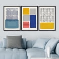 thumbnail image 3 of IDEA4WALL Framed Canvas Print Wall Art Set Mid-Century Color Block Black Stripe Collage Abstract Shapes Minimalism Boho Decorative for Living Room, Bedroom, Office - 16"x24"x3 Black, 3 of 5