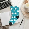 thumbnail image 6 of KLL Sky Blue And White Polka Dot Print Cool Socks Men's Women's Crew Socks Funny Crazy Novelty Stockings, 6 of 7