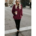 thumbnail image 4 of Laegsmetg Womens Fuzzy Hoodies Pullover Cozy Oversized Pockets Hooded Sweatshirt Athletic Fleece Hoodies, 4 of 6