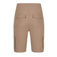 thumbnail image 6 of BiZtdJrK Men's Cargo Shorts Below Knee Capri Pants Casual Loose Fit Long Short with Elastic Drawstring Multi-Pockets Brown M, 6 of 8