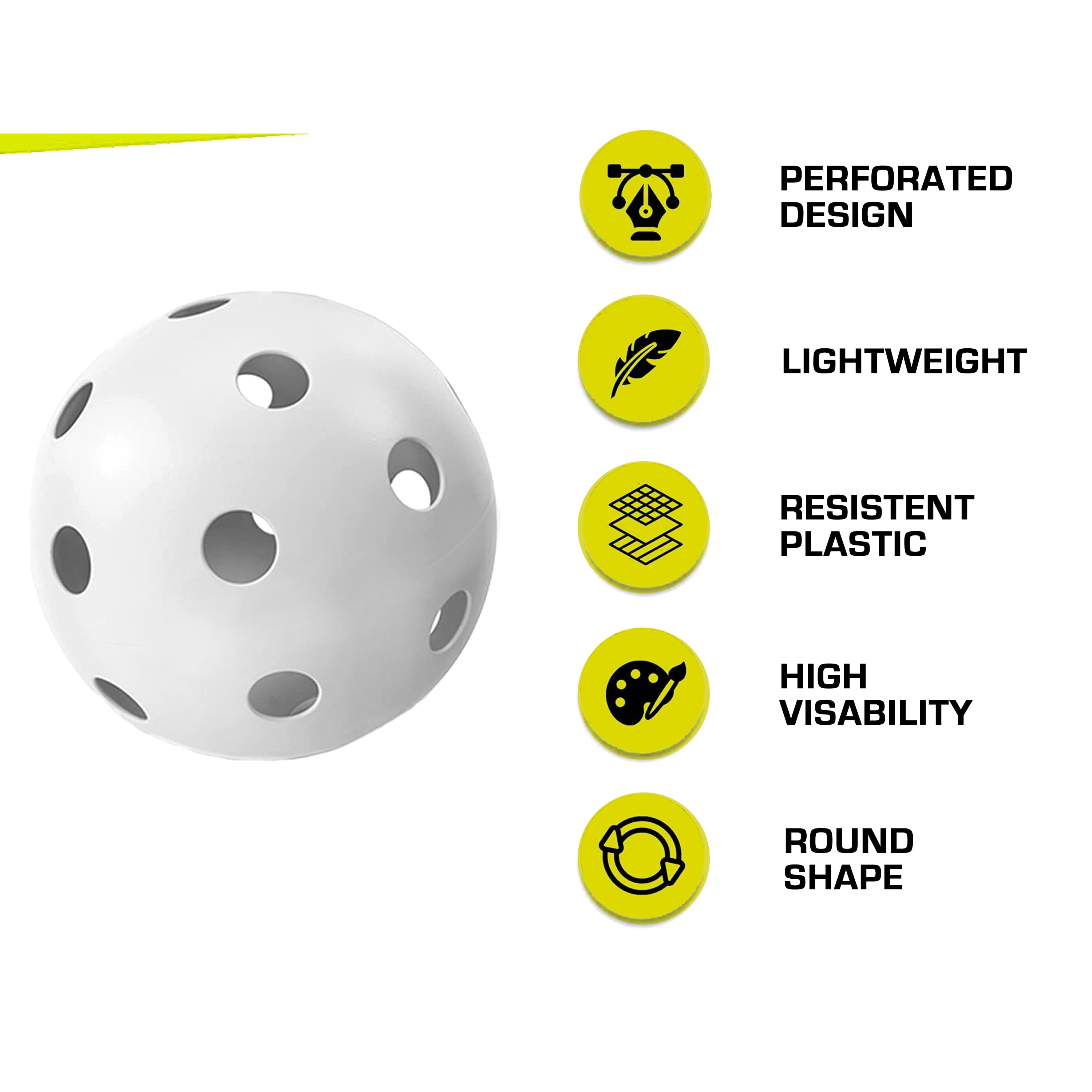 Athletic Works Uncrushable 9" Plastic Practice Baseballs, White, 24 Pack, 0.7 lbs, New
